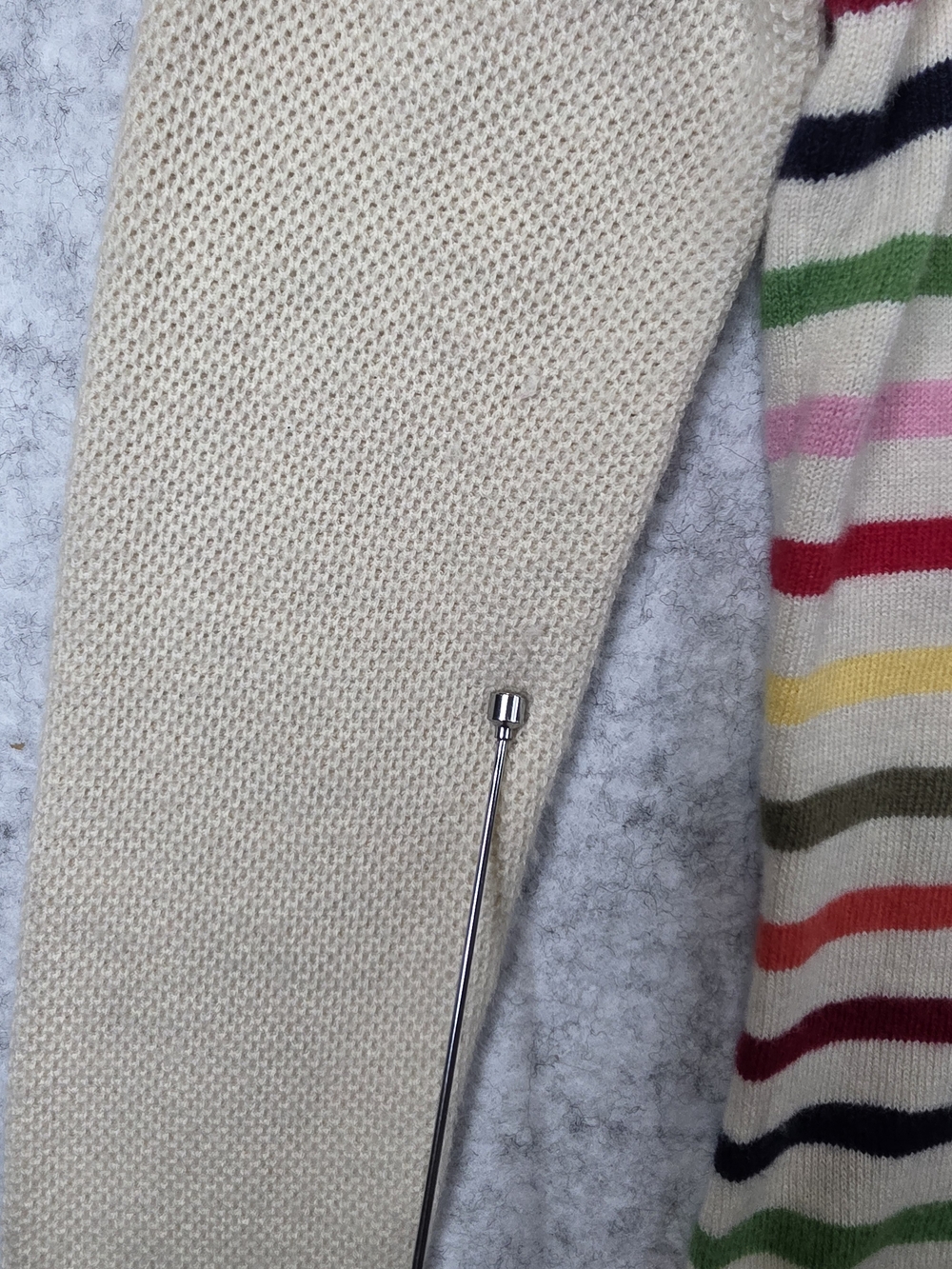 Talbots Cream Sweater with Multi-Color Stripes - Picture 4 of 10